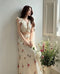 Summer Floral Embroidered Tops and Skirts Sets